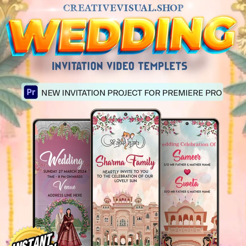 Hindi Wedding Invitation Projects for Premiere Pro