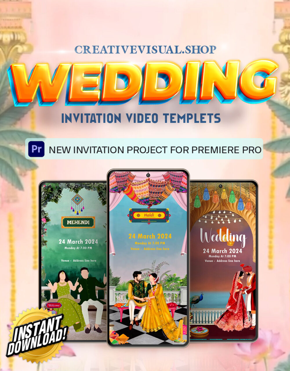 Wedding Invitation templets for Premiere Pro