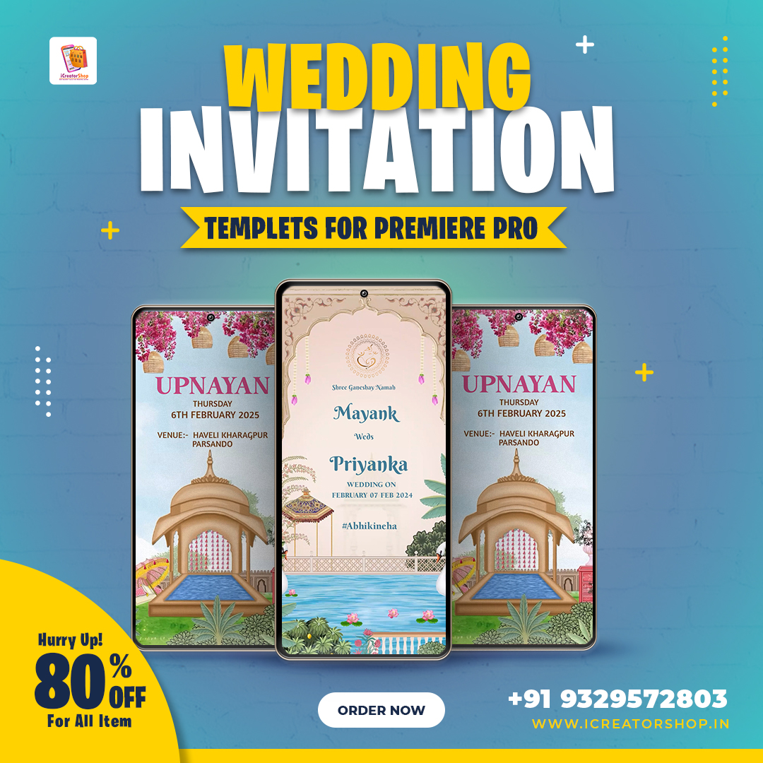 Royal Wedding Invitation Video Template for Premiere Pro
