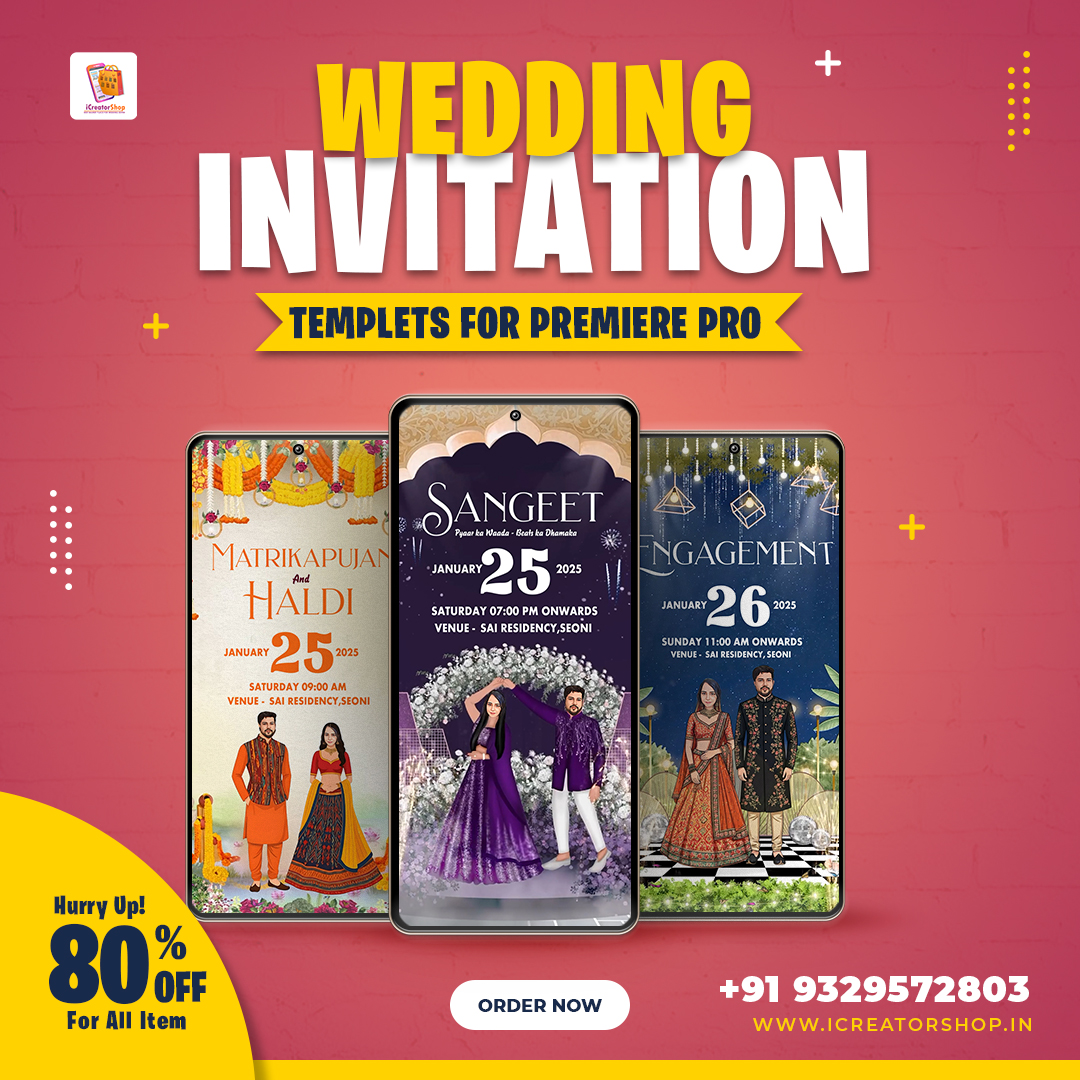 Floral Wedding Invitation Premiere Pro Project
