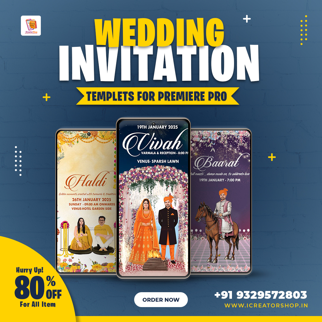 Modern Digital Wedding Invitation Template – ZX04