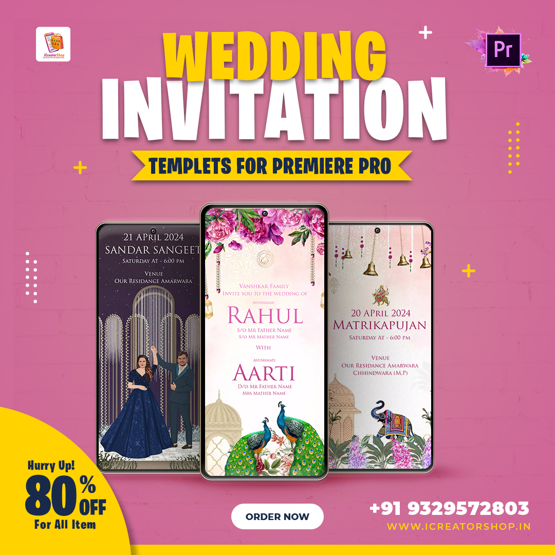 Minimal Wedding Invitation Premiere Pro Template ZX12