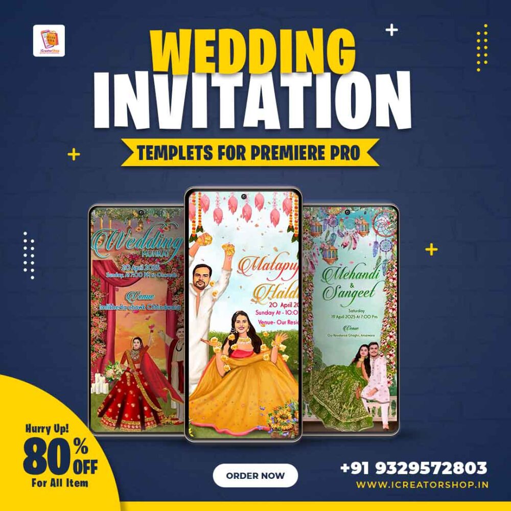 New Wedding Invitation Caricuter templets for Premiere Pro