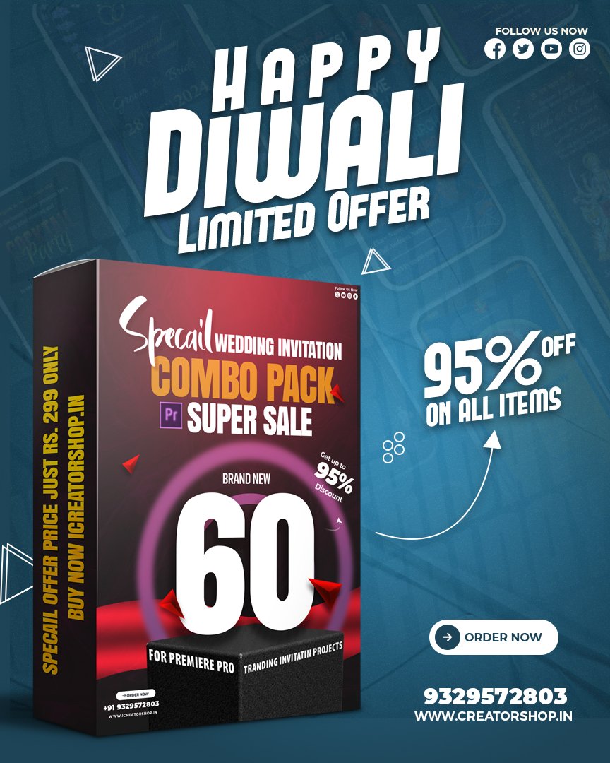 Wedding Invitation Combo Pack 2027 – 60 Premium Premiere Pro Templates