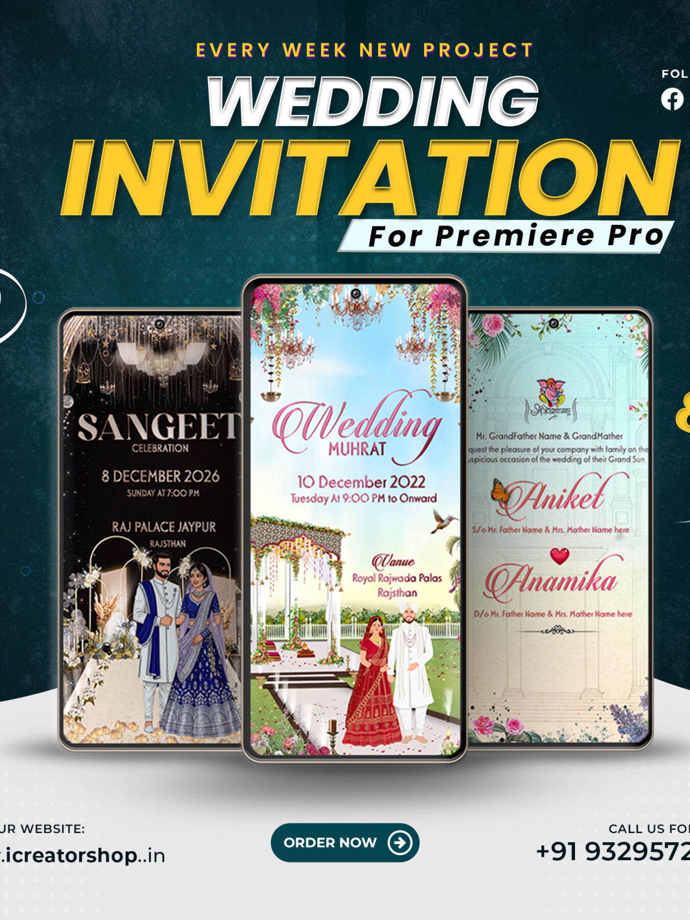Free Caricuter Wedding Invitation Premiere Pro Template ZX 26